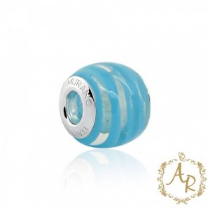 Berloque Murano Azul Céu Prata 925 - 1396