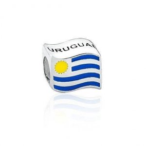 Berloque Bandeira Uruguay Prata 925 - 3110