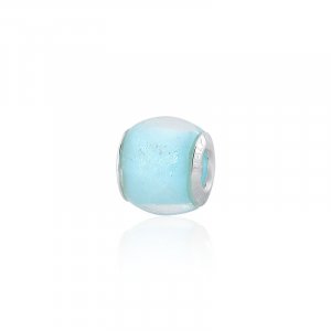 Berloque Murano Azul Acetinado Prata 925 - 1396