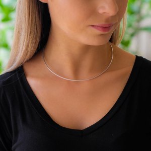 Colar Gargantilha Aro Ródio Branco - 6943
