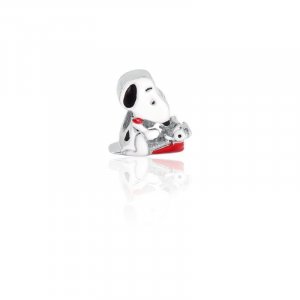 Berloque Separador Snoopy Maquina de Escrever Prata 925 - 2409