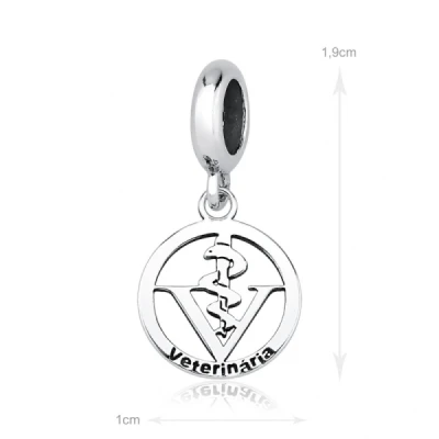 Berloque Símbolo Veterinária Medalha Prata 925 - 7447