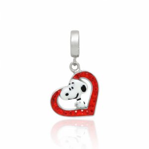 Berloque Snoopy Coração Prata 925 - 1422